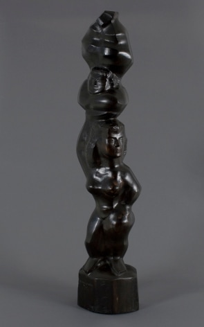 Chaim Gross, Acrobats Balancing, 1953, ebony, 40 1/2 x 9 x 5 1/2 inches
