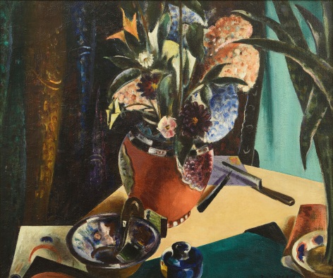 preston dickinson, Still Life with Flowers, 1923-24, oil on canvas, 20 x 24 inches