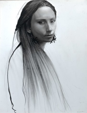 steven asseal, Alansa (SOLD), 2015, crayon with graphite on paper, 14 x 11 inches