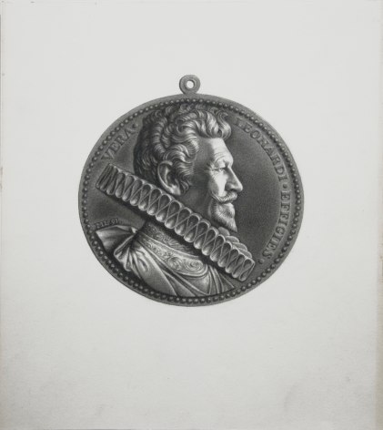 Michael Leonard, 17th Century, Guillaume Dupr&eacute;, 1991, pencil and charcoal on paper, 11 1/2 x 14 inches