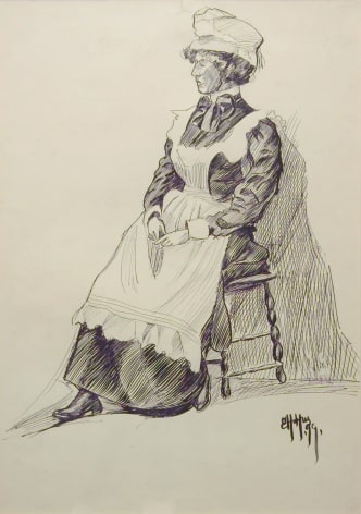 Edward Hopper, Maid, 1899, pen and ink on paper, 24 1/2 x 19 1/4 inches