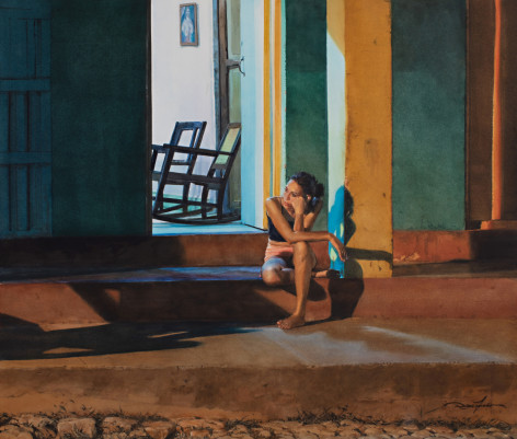 Rance Jones, Outside In (SOLD), 2022, watercolor on paper, 21 x 25 inches