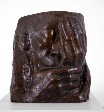 Kathe Kollwitz, Grief (also known as Lamentation, Memorial for Ernst Barlach), 1938-40, bronze, 10 1/4 x 10 x 3 3/4 inches