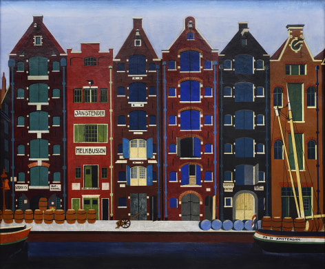 Amsterdam - Brouwersgracht (SOLD), 1925, oil on canvas, 20 x 23 3/4 inches