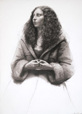 Steven Assael Cassandra with Hands Clasped, 2007, graphite on paper, 19 3/8 x 17 7/8 inches