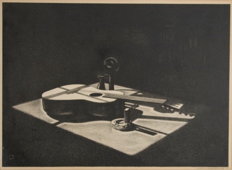 Louis Lozowick Still Life #1 (Still Life with Guitar), 1929 lithograph  9 x 11 15/16 inches (image size) 16 5/8 x 20 5/8 (frame size) Edition of 15