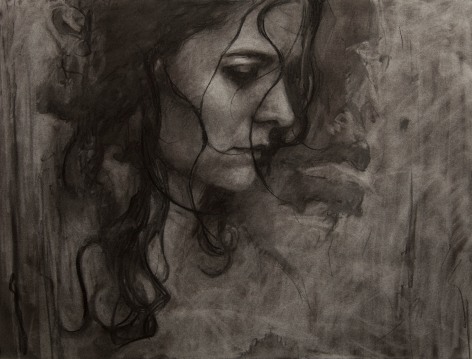 alyssa monks, Absorb (SOLD), 2016, charcoal on paper, 19 x 24 inches
