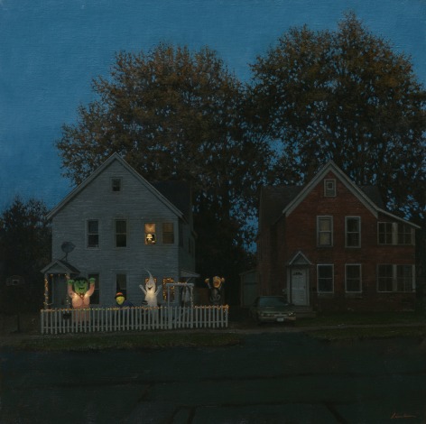 linden frederick, Haunted (SOLD), 2014, oil on linen, 34 x 34 inches