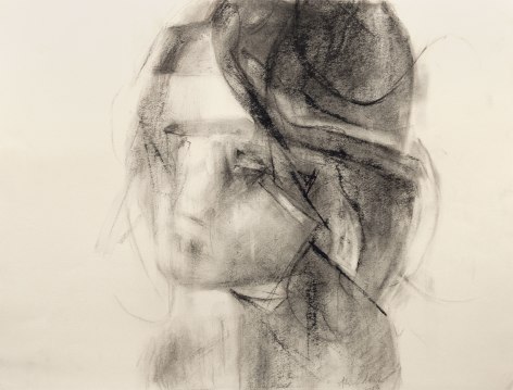 Alyssa Monks Study for Evolve, 2017 charcoal on paper 10 1/2 x 14 inches