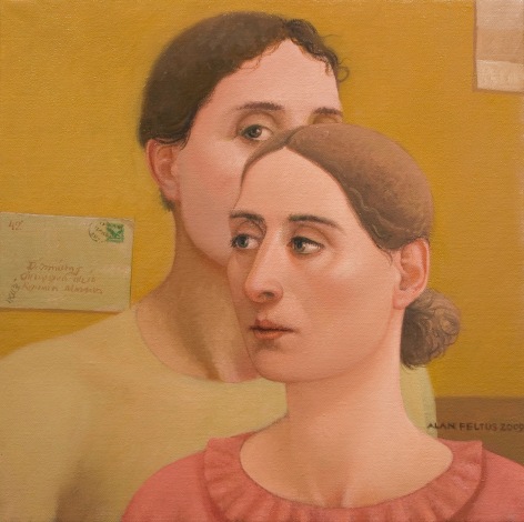 alan feltus, Doppio Ritratto, 2009, oil on canvas, 13 3/4 x 13 3/4 inches