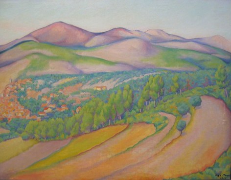 Hugo Robus Landscape with Village, 1913 oil on canvas 25 x 31 inches
