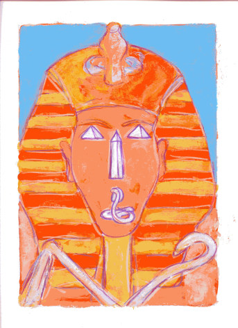 mark podwal, Pharoah who knew not Joseph, 2011, acrylic, gouache and colored pencil on paper, 16 x 12 inches