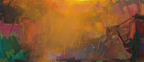 Pool 5, 2012, oil on linen, 26 x 60 inches