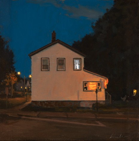 Linden Frederick, Upstairs, 2017, oil on panel, 5 x 5 inches