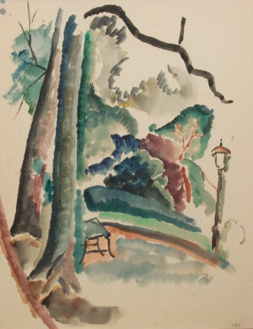 Max Weber, In the Park, 1912, watercolor on paper, 11 1/4 x 8 1/2 inches