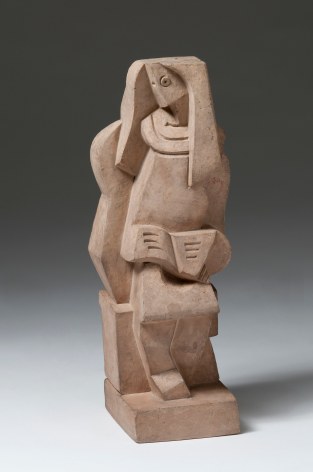 Jacques Lipchitz, Liseuse (Woman Reading) [SOLD], 1919, cast terracotta, 15 3/8 h x 5 7/8 w x 4 5/8 d inches, Edition 6/7
