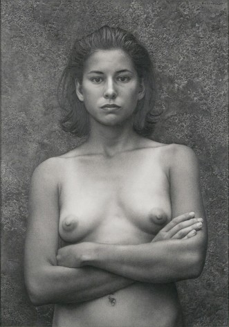 Kent Bellows, Megan: September 1995 (SOLD), 1995, graphite on paper, 18 x 12 3/4 inches