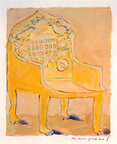 Mark Podwal, King Solomon&rsquo;s Throne, 1998, acrylic, gouache and colored pencil on paper, 8 x 6 inches (image size)