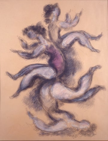 chaim gross, Three Performing Acrobats, 1964, pastel and pencil on paper, 25 1/2 x 19 3/4 inches