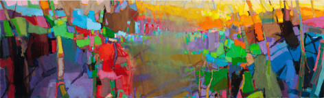 Brian Rutenberg French Landscape (SOLD), 2010, oil on linen, 48 x 158 inches