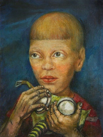 Philip Evergood, Innocent Abroad, 1938, oil on canvas, 10 1/2 x 8 inches