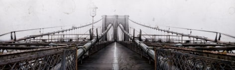 C&eacute;sar Galicia Brooklyn Bridge (SOLD), 2010, oil and acrylic on prepared panel, 30 x 98 inches