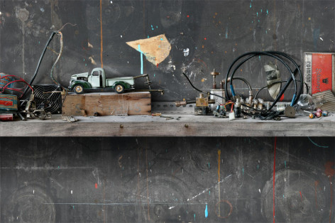 C&eacute;sar Galicia Still Life 2007 (SOLD), 2007, oil and acrylic on prepared panel, 27 3/5 x 59 1/10 inches