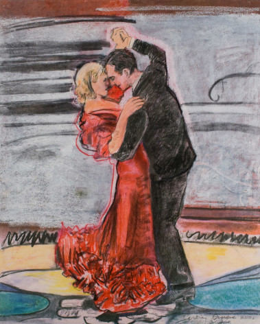 Larry Rivers, Dancers, 2001, pastel on paper, 36 x 29 inches