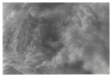 michele fenniak, Leak, 2018, graphite on paper, 15 x 22 1/8 inches