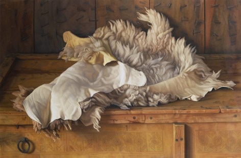 Claudio Bravo, Piel de cordero / Lamb Skin, 2003, pastel on paper, 29 1/8 x 42 7/8 inches