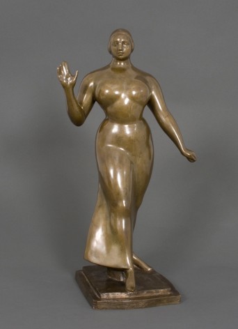 gaston lachaise, Woman Walking, 1922, polished bronze, 19 x 10 x 7 1/2 inches, Edition 6/6