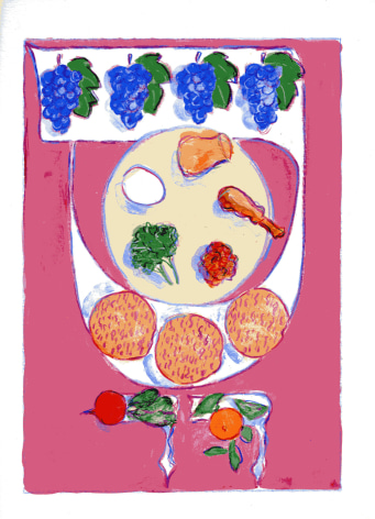 mark podwal, Seder Plate, 2011, acrylic, gouache and colored pencil on paper, 16 x 12 inches