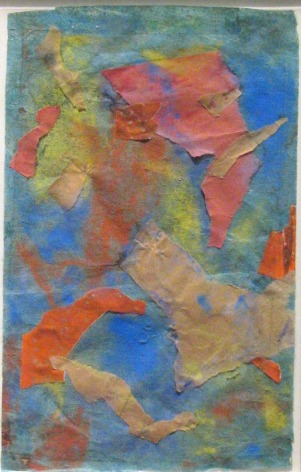 Max Weber, Blue Collage, c.1915, collage on paper, 9 1/2 x 6 inches