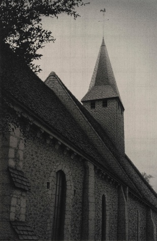 anthony mitri, Chapelle 3, Normandy, France, 2012, charcoal on paper, 19 3/4 x 13 1/8 inches