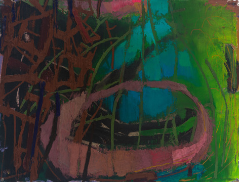 Brian Rutenberg Pillow &amp; Pool 2, 2023 oil on paper 23 x 30 inches