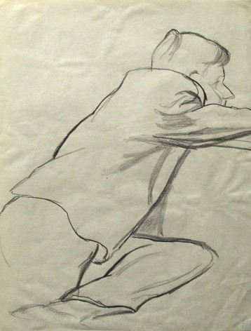 Joseph Stella, Seated Man, nd, pencil on paper, 11 x 8 1/2 inches