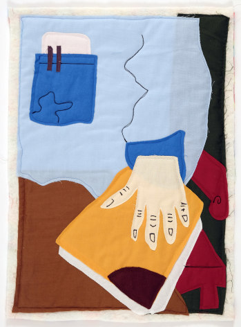 Michael C. Thorpe Oil Spill (from FV1 project), 2024 quilting cotton, batting, and thread 17 3/4 x 13 inches