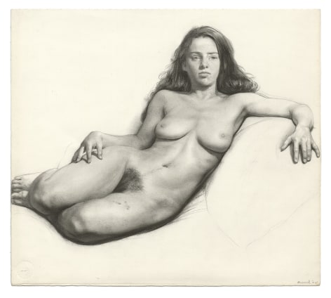 Steven Assael, Julie (SOLD), 2008, graphite and charcoal on paper, 13 x 14 1/2 inches
