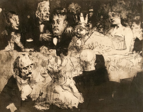 Jack Levine, Election Night, 1969, etching, 19 1/2 x 25 inches