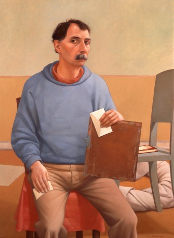 Alan Feltus, Self-Portrait, Fall of 2001, oil on linen, 43 1/8 x 31 1/2 inches