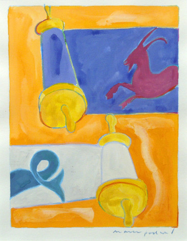 mark podwal, The Hebrew Month of TEVET, 1996, watercolor on paper, 14 x 11 inches