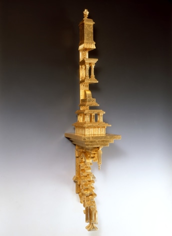 Holly Lane, A Day on Mount Parnassus, 2006, gilded wood: basswood, composite gold leaf, 46 x 8 x 10 1/8 inches