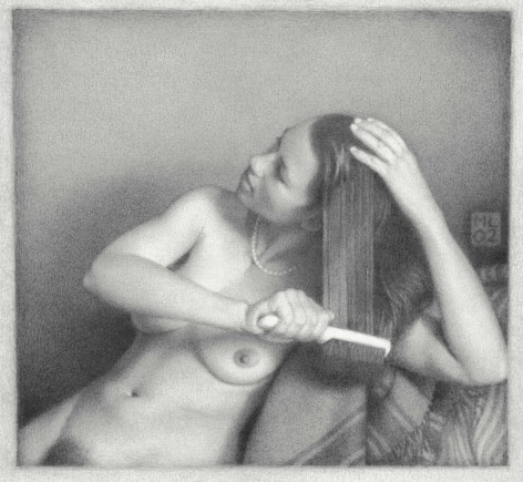 Michael Leonard, White Hairbrush, 2002, graphite pencil on paper, 7 1/8 x 7 3/4 inches