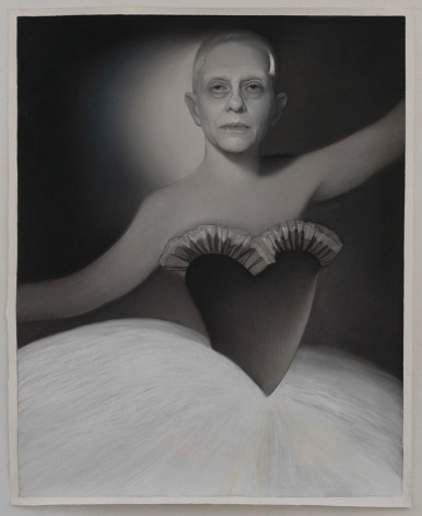 Susan Hauptman, L'apr&egrave;s-midi D'un Faune Self Portrait, 2014, charcoal on paper, 47 1/2 x 59 inches
