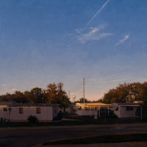 linden frederick, Shady Rest, 2007, oil on panel, 12 1/4 x 12 1/4 inches