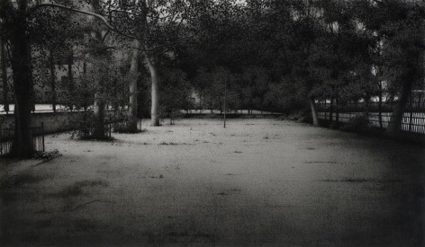 anthony mitri, Space in the Lower East Side, Manhattan, 2007, charcoal on paper, 15 x 25 3/4 inches