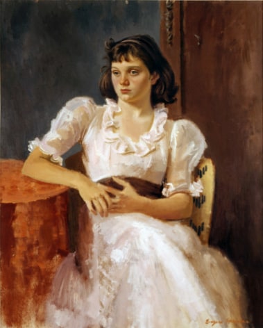 Eugene Speicher, Young Girl in Pink Dress, c. 1935, oil on canvas, 45 x 36 inches