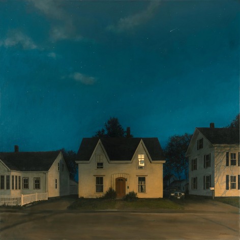 Linden Frederick, Night Owl, 2021, oil on linen, 55 x 55 inches