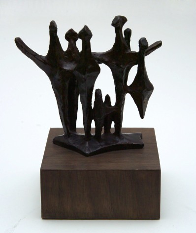 Chaim Gross, Shabbot Angels, 1973, bronze, 5 1/2 X 6 X 2 3/4 inches