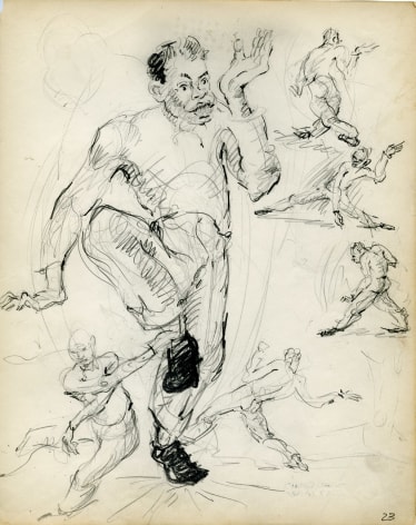 Charles White, Dancers, c. 1935-38 pencil on paper 9 7/8 x 7 3/4 inches